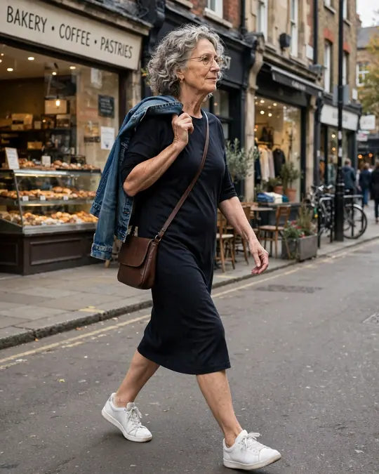 Jersey T-shirt dress with trainers – Casual Dresses for Women Over 60
