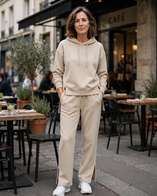 Elevated sweatsuit with side slits – Casual Outfits for Women Over 50