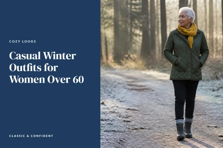 Woman in waterproof boots and a quilted jacket on a frosty trail – Casual Winter Outfits for Women Over 60