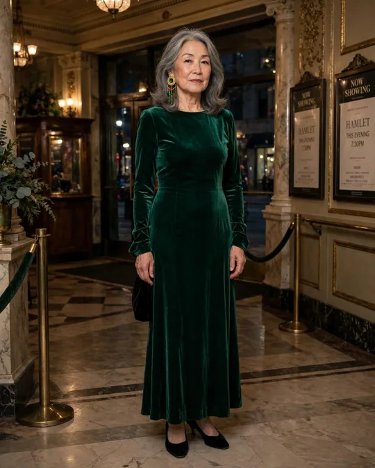 Velvet or crepe evening dress – Dresses for Women Over 60