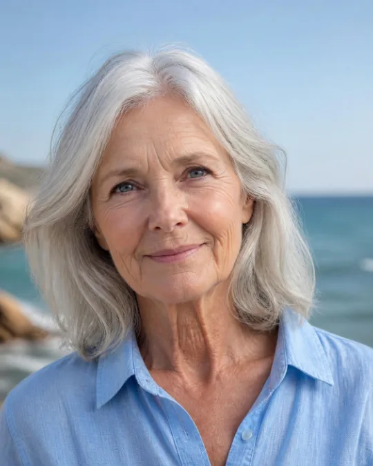 Shoulder-length cut that air-dries – Hairstyles for Women Over 70 With Fine or Thin Hair