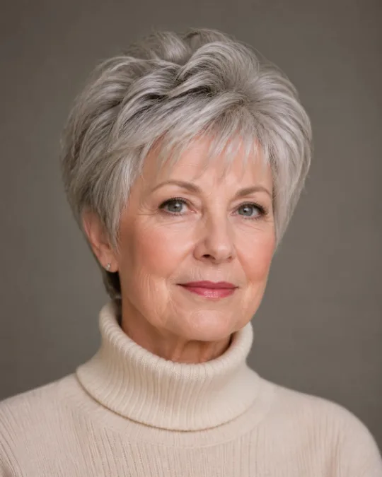 Partial topper over a short cut – Hairstyles for Women Over 70 With Fine or Thin Hair