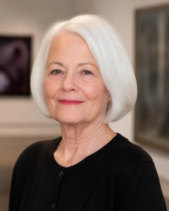 Bright white bob with weekly violet shampoo – Hairstyles for Women Over 70 With Fine or Thin Hair